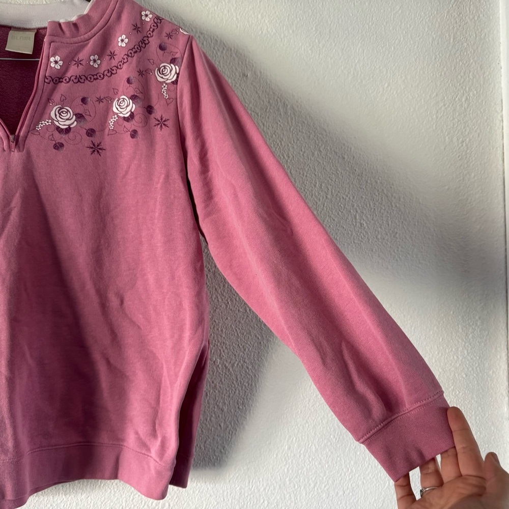 Blair Yoke Sweater Zip Cottagecore Coastal Grandma Chic Soft Girl Layers Medium - Picture 5 of 10
